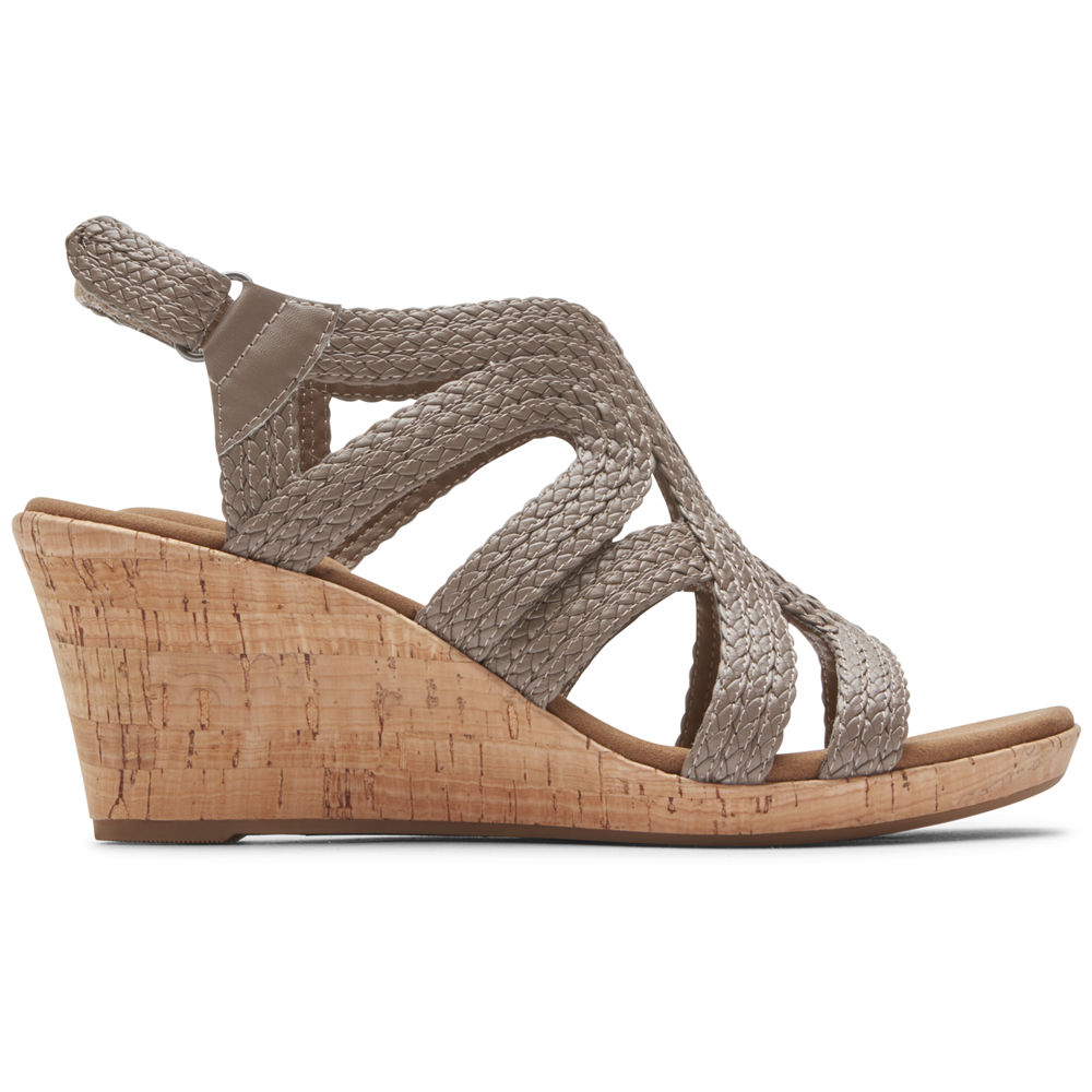 Rockport Singapore Womens Sandals - Briah Braided Grey - AB9851327